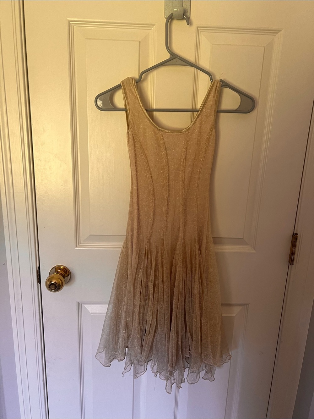 Un Deux Trois Gold Dance Dress with Shimmer